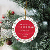 白エレガント冬の緑のリース1写真 セラミックオーナメント