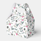 白エレガント冬フローラ水色クリスマス フェイバーボックス (裏面サイド)