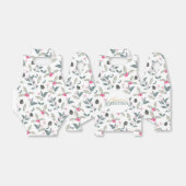 白エレガント冬フローラ水色クリスマス フェイバーボックス (折り畳みなし)