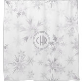 白エレガント冬雪 シャワーカーテン (正面)