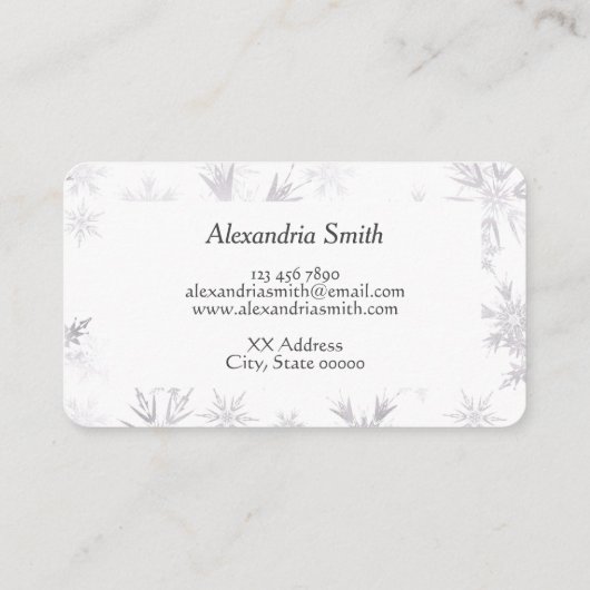 白エレガント冬雪 名刺 (裏面)
