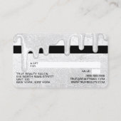 白エレガント厚グリッタードリップギフトクレジット 名刺 (裏面)