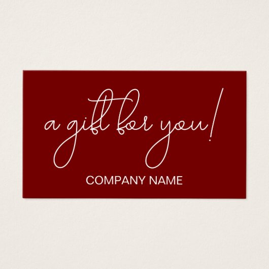 白エレガント及び赤の業務用贈与証 (正面)