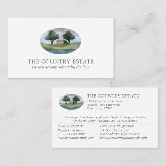 白エレガント名刺 名刺 (正面/裏面)