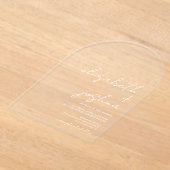 白エレガント名書モダン結婚字 アクリル招待状 (レイダウン)