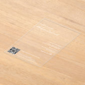 白エレガント名書道Qrコー結婚ド アクリル招待状 (レイダウン)