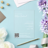 白エレガント名書道Qrコー結婚ド アクリル招待状 (インサイチュ (ウェディング))