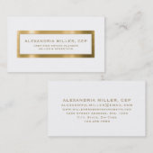 白エレガント地・金ゴールド不動産計画 名刺 (正面/裏面)