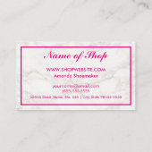 白エレガント大理モダン石 名刺 (裏面)