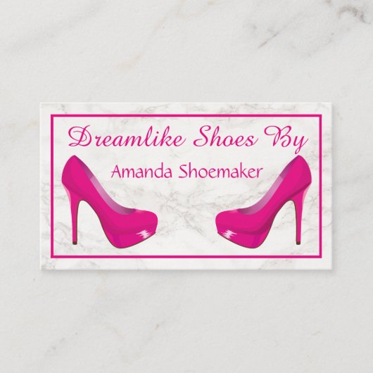 白エレガント大理モダン石 名刺 (正面)