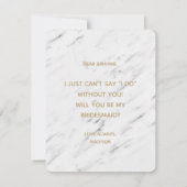 白エレガント大理石と金ゴールドが花嫁になる 招待状 (裏面)