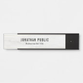 白エレガント大理石と金ゴールドテンプレート サインプレート (正面)