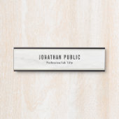 白エレガント大理石と金ゴールドテンプレート サインプレート (正面)