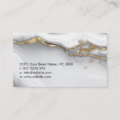 白エレガント大理石と金ゴールド名刺 名刺 (裏面)