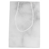 白エレガント大理石のブパーソナライズされたリーズメイド ミディアムペーパーバッグ (裏面)