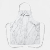 白エレガント大理石の石模様のキッチン エプロン (正面)