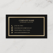 白エレガント大理石の金ゴールド枠 |名刺 名刺 (裏面)