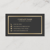 白エレガント大理石の金ゴールド枠 |名刺 名刺 (裏面)