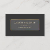 白エレガント大理石の金ゴールド枠 |名刺 名刺 (正面)