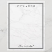 白エレガント大理石カスタム筆記紙 (正面)