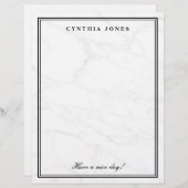 白エレガント大理石カスタム筆記紙 (正面/裏面)