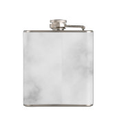 白エレガント大理石グパーソナライズされたロンプマン フラスク (裏面)