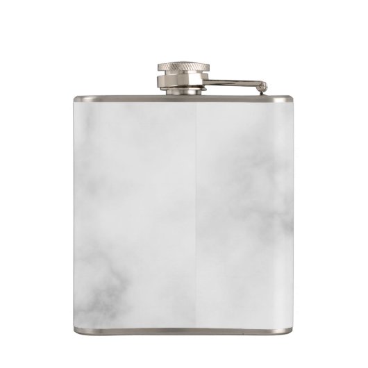 白エレガント大理石グパーソナライズされたロンプマン フラスク (裏面)