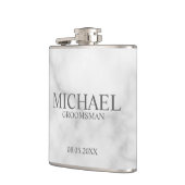 白エレガント大理石グパーソナライズされたロンプマン フラスク (左)