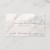 白エレガント大理石サロンロイヤリティカード 名刺 (裏面)
