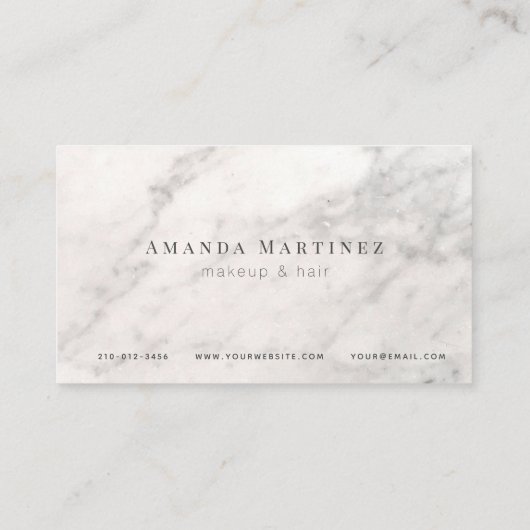 白エレガント大理石サロンロイヤリティカード 名刺 (裏面)