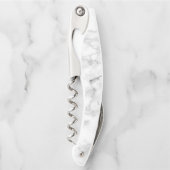 白エレガント大理石テクスチャ ソムリエナイフ (正面)