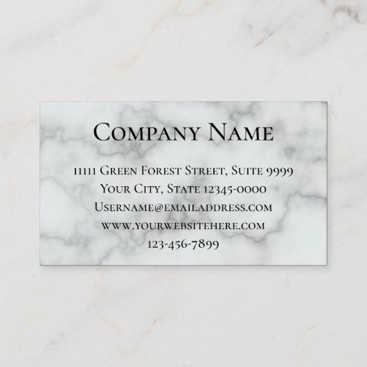 白エレガント大理石テンプレート割引 名刺 (裏面)
