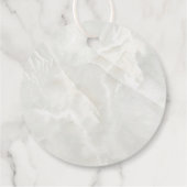 白エレガント大理石バプテスマ フェイバータグ (裏面)