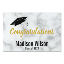 白エレガント大理石フェイク院卒業祝い