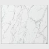 白エレガント大理石プリントカスタムクリスマス ラッピングペーパー (フラット)