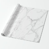 白エレガント大理石プリントカスタムクリスマス ラッピングペーパー (アンロールド)