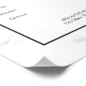 白エレガント大理石ポスター ポスター (角)