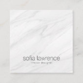 白エレガント大理石モダンプロフェッショナル設計者 スクエア名刺 (正面)