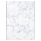 白エレガント大理石ルックフェイク金ゴールド名テンプレート クリップボード (裏面)