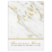 白エレガント大理石及び金ゴールドグリッター クリップボード (裏面)