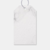 白エレガント大理石名前をカスタムするバプテスマ ギフトタグ (裏面)