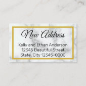 白エレガント大理石新しい住所 エンクロージャーカード (正面)