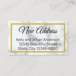 白エレガント大理石新しい住所 エンクロージャーカード