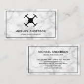 白エレガント大理石無人モダン撮影 名刺 (正面/裏面)