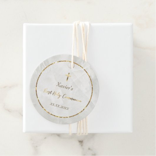 白エレガント大理石第1聖餐式 フェイバータグ (インサイチュ)