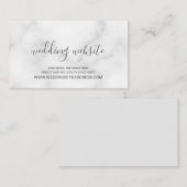 白エレガント大理石結婚のウェブサイト エンクロージャーカード (正面/裏面)