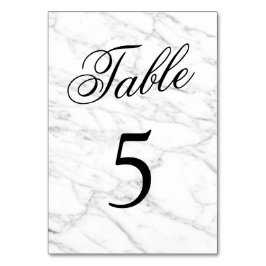 白エレガント大理石結婚のテーブル番号 テーブルナンバー