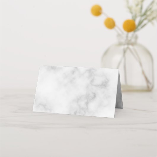 白エレガント大理石結婚の プレイスカード (裏面)
