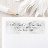 白エレガント大理石結婚の ラベル (インサイチュ)