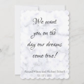 白エレガント大理石結婚式招待状 招待状 (正面)